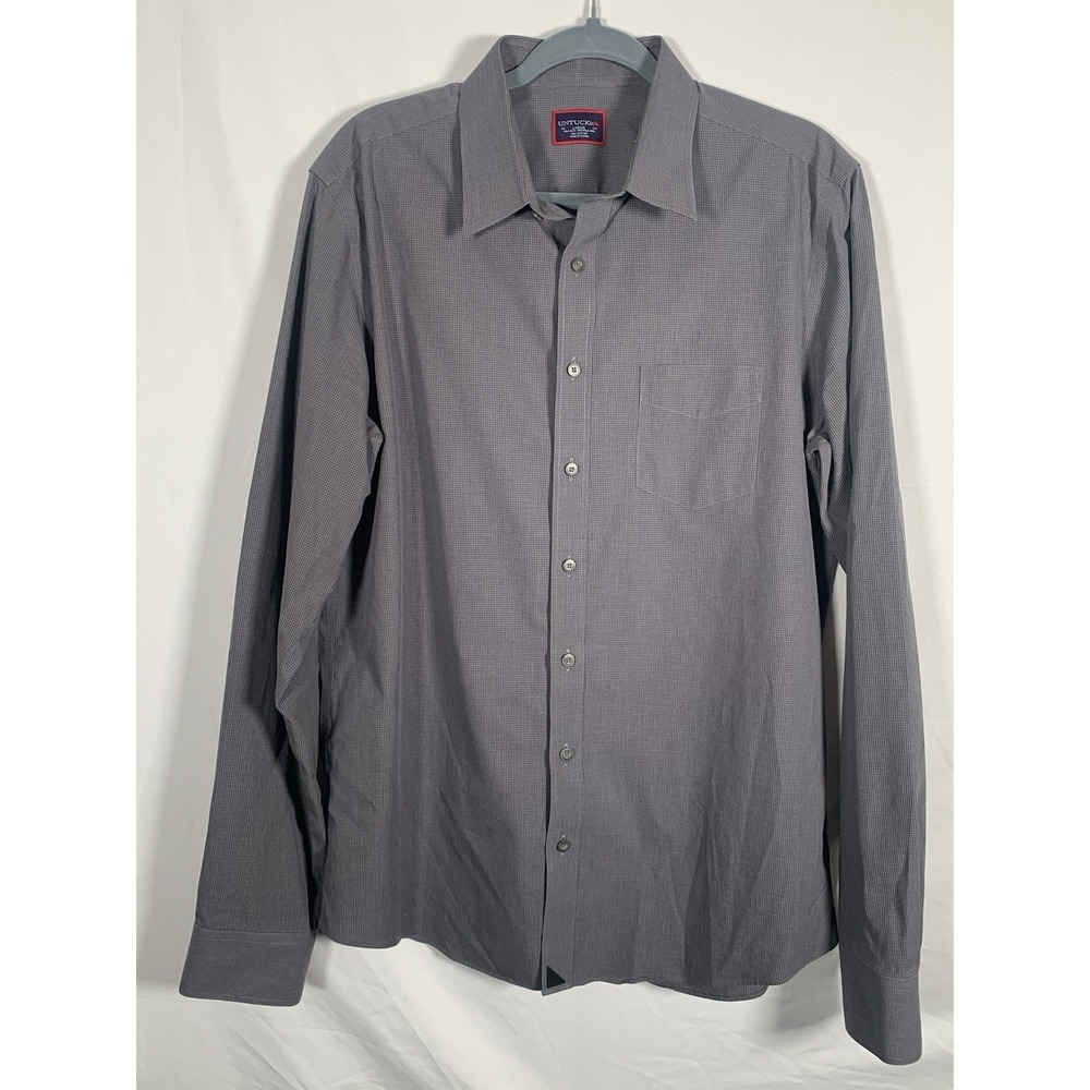 UNTUCKit Men's Long Sleeve Button Up Grey Shirt Size Large‎